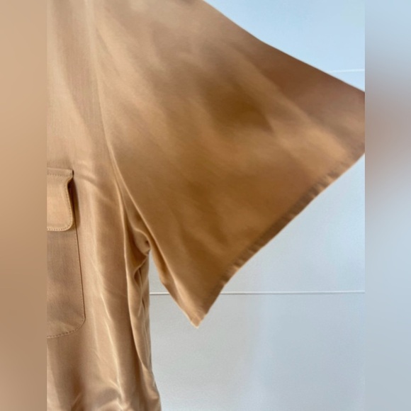 Abercrombie & Fitch Tan Button-Up Cropped Shirt Size S - Picture 4 of 7